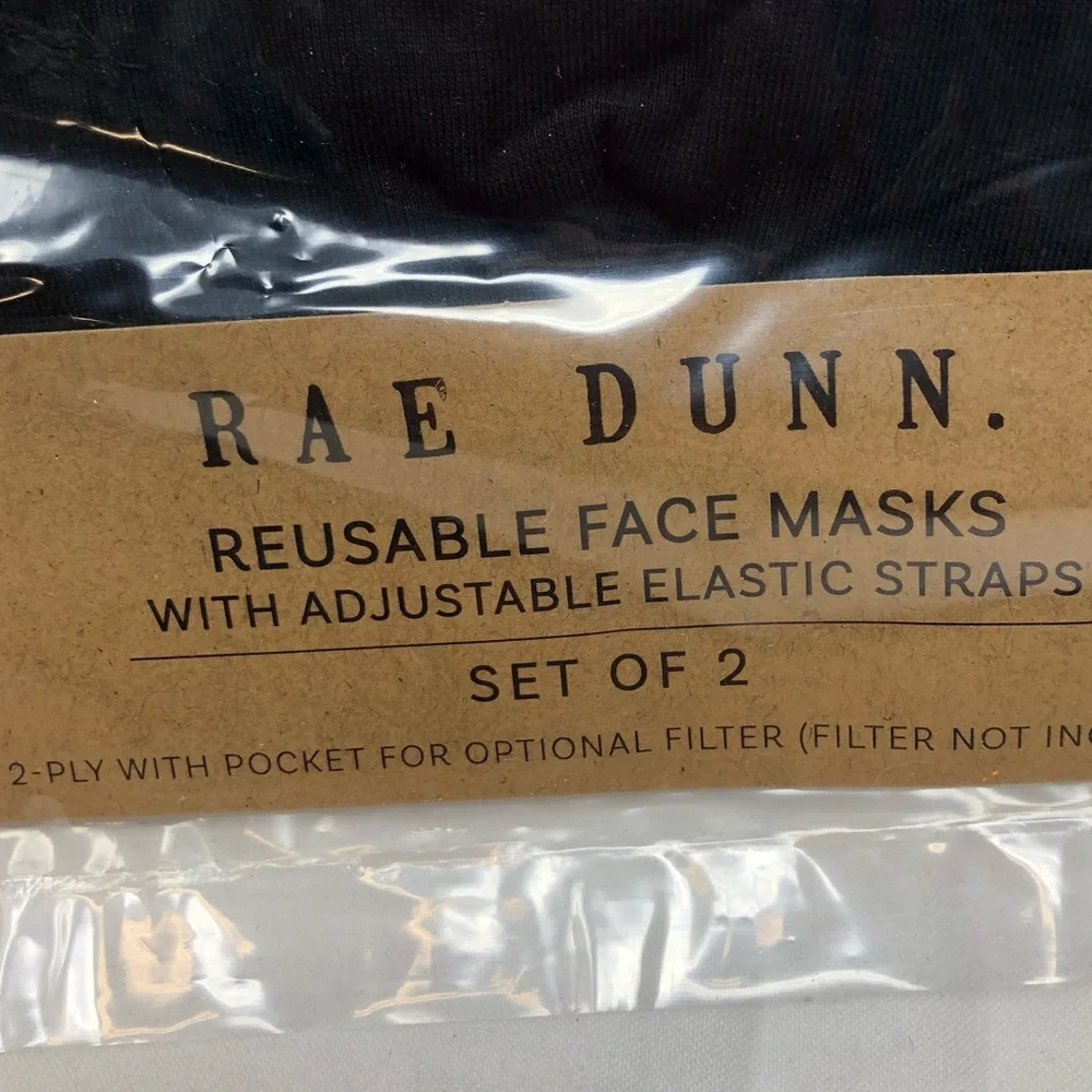 Rae Dunn Black Face Mask Reusable Imagine & Dream